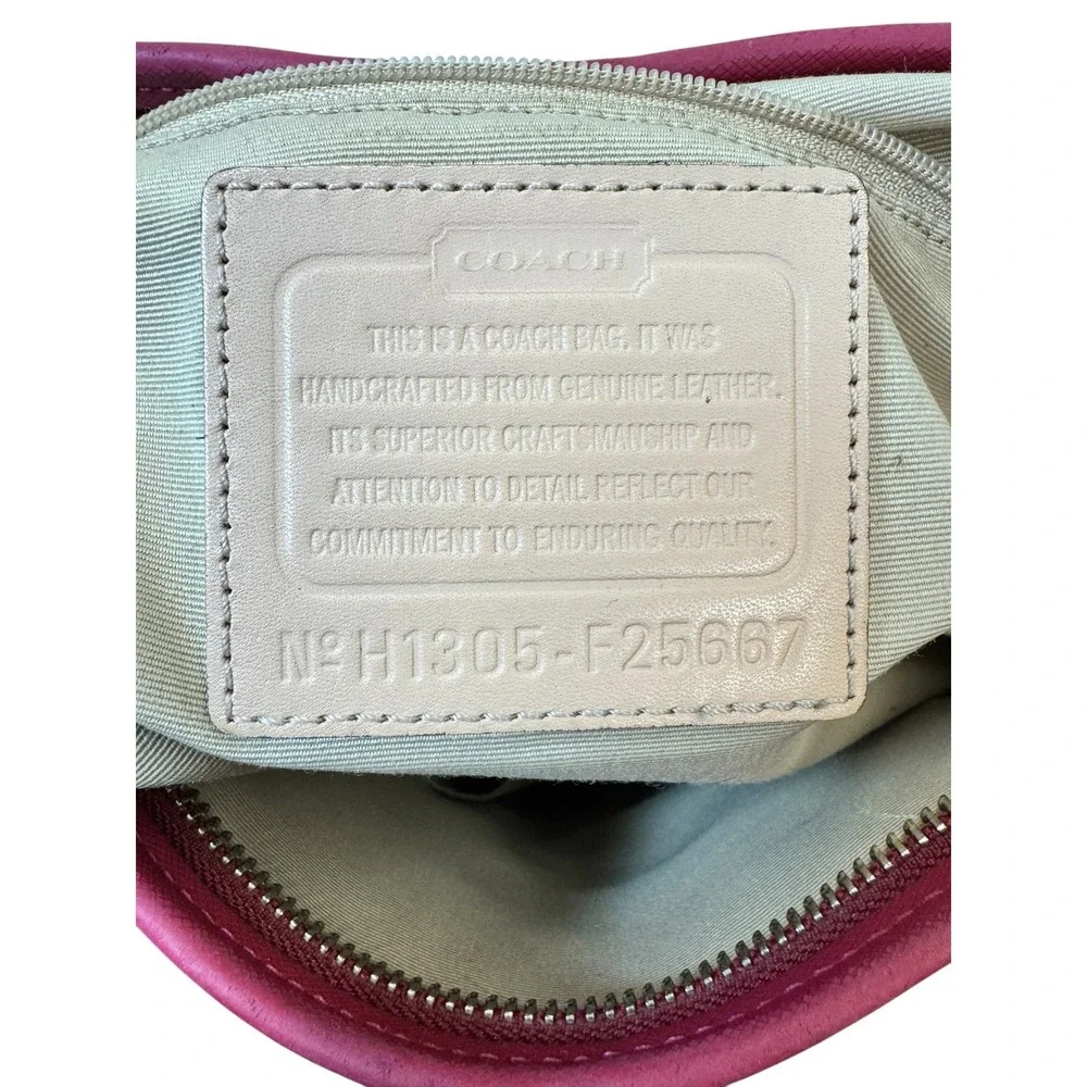 Coach Raspberry Pink Leather East West Gallery‎ Tote Bag Purse Handbag